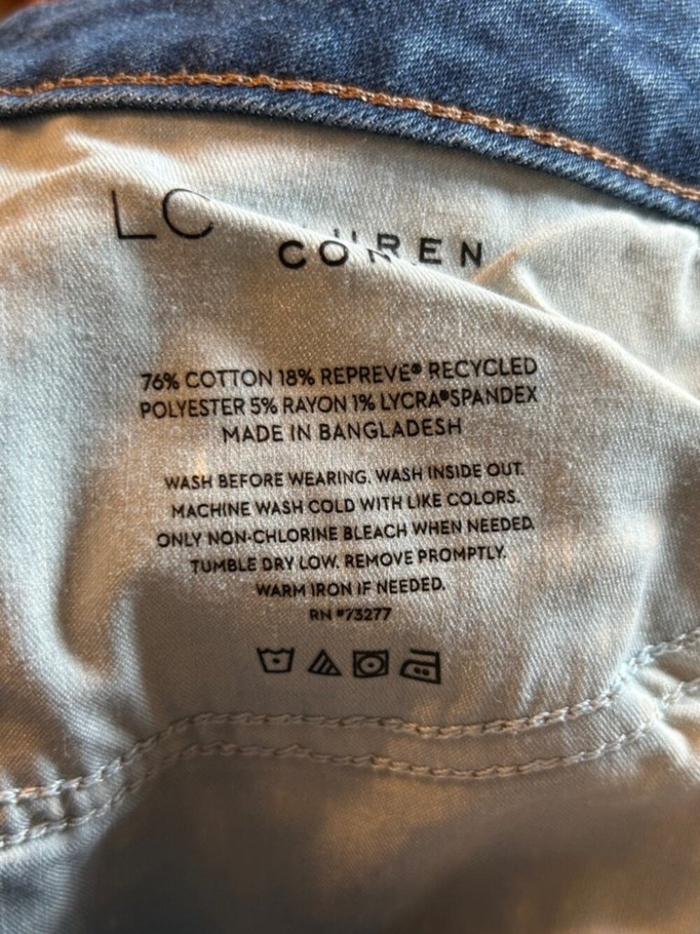 LC Lauren Conrad Button Fly Raw Hem High Rise Skinny Jeans size 10L - Picture 6 of 7